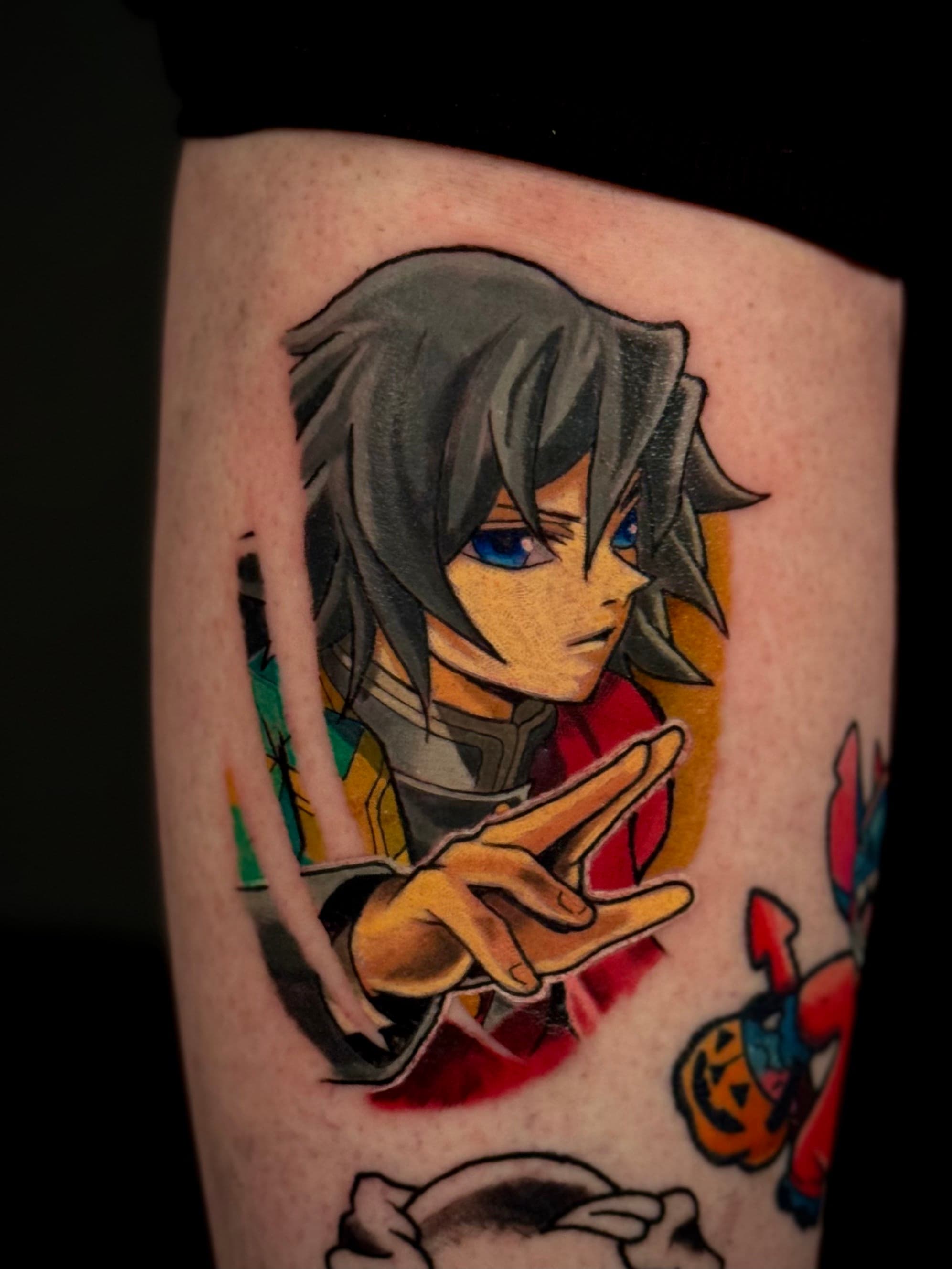 Giyu Tomioka Demon Slayer Color Tattoo
