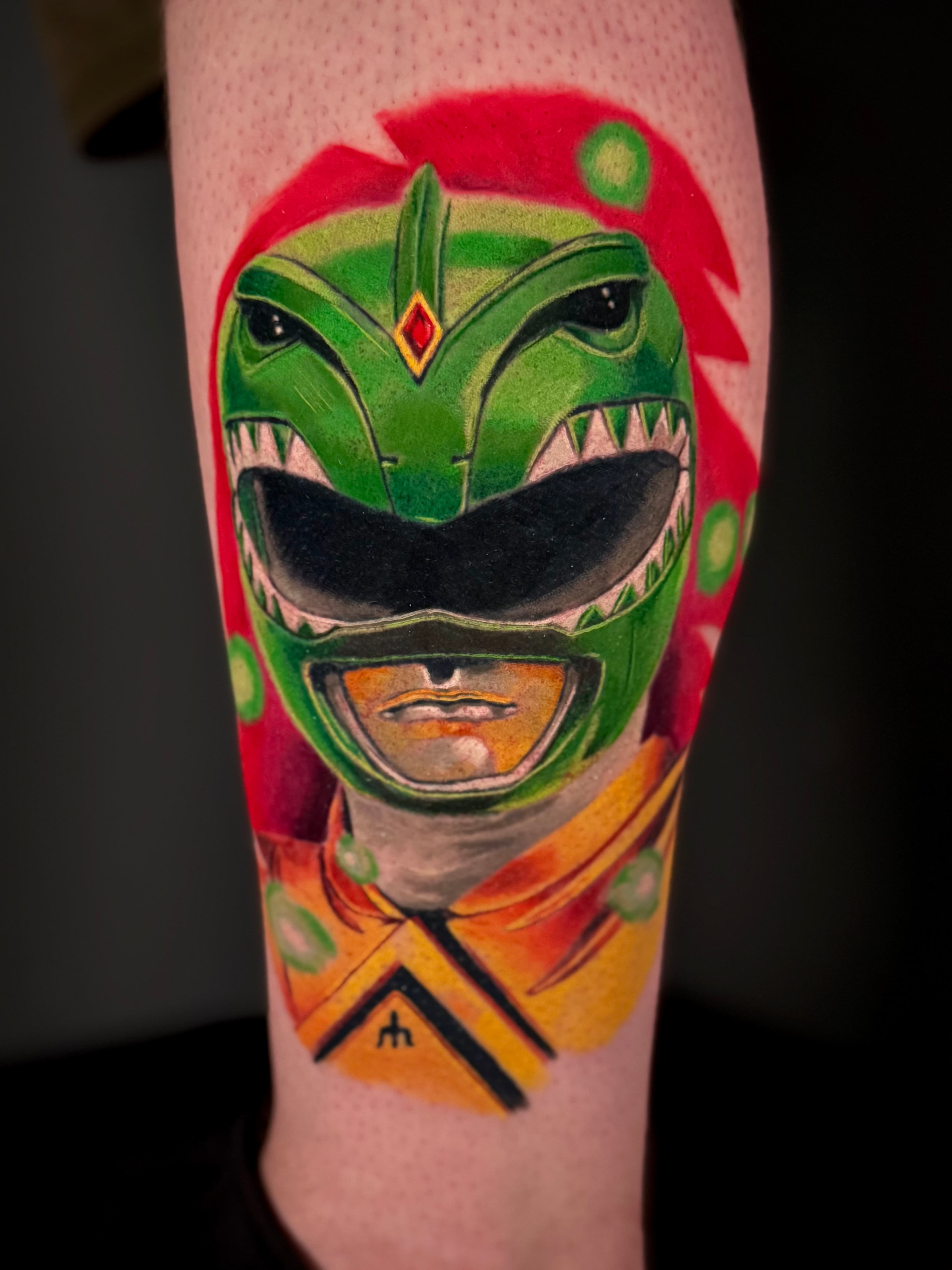 Green Power Ranger Color Tattoo