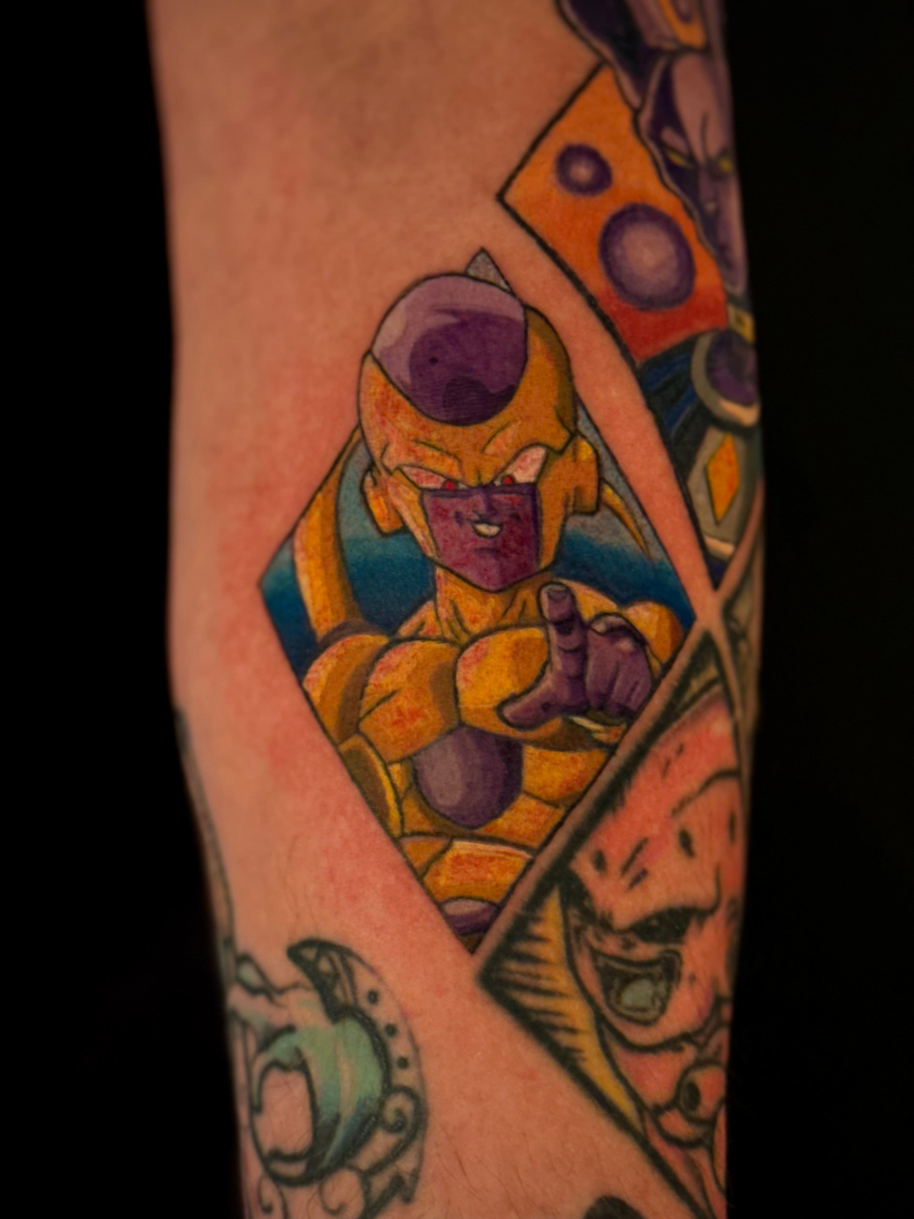 Golden Frieza Dragon Ball Z Color Tattoo