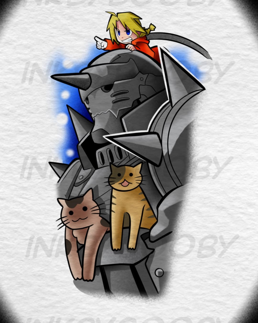 Edward & Alphonse Elric Cats Tattoo Flash – Fullmetal Alchemist