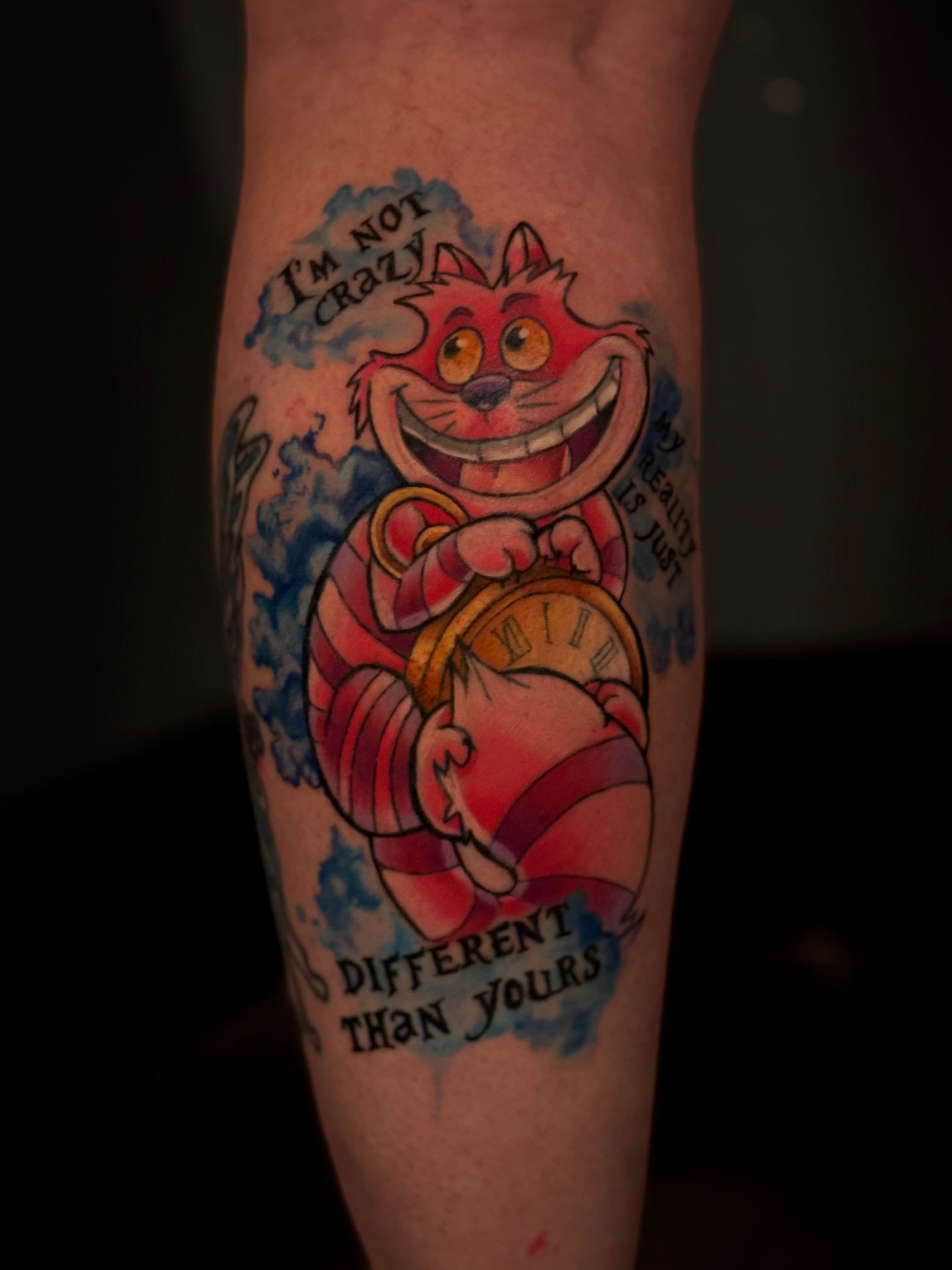 Cheshire Cat Alice in Wonderland Tattoo