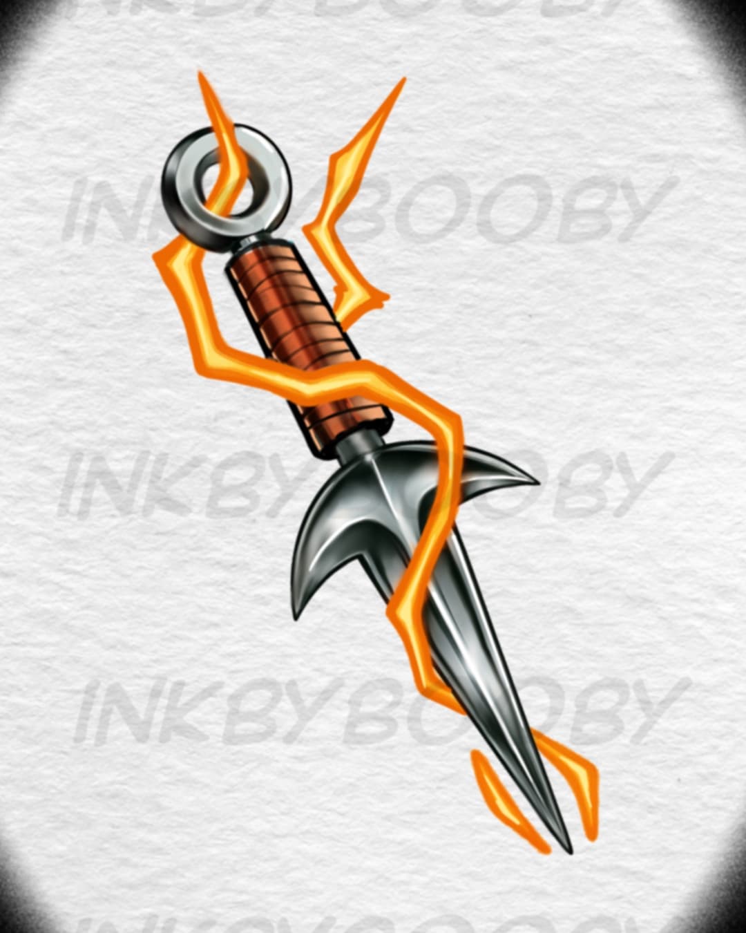 Chrome Kunai Lightning Tattoo Flash – Naruto Ninja Weapon