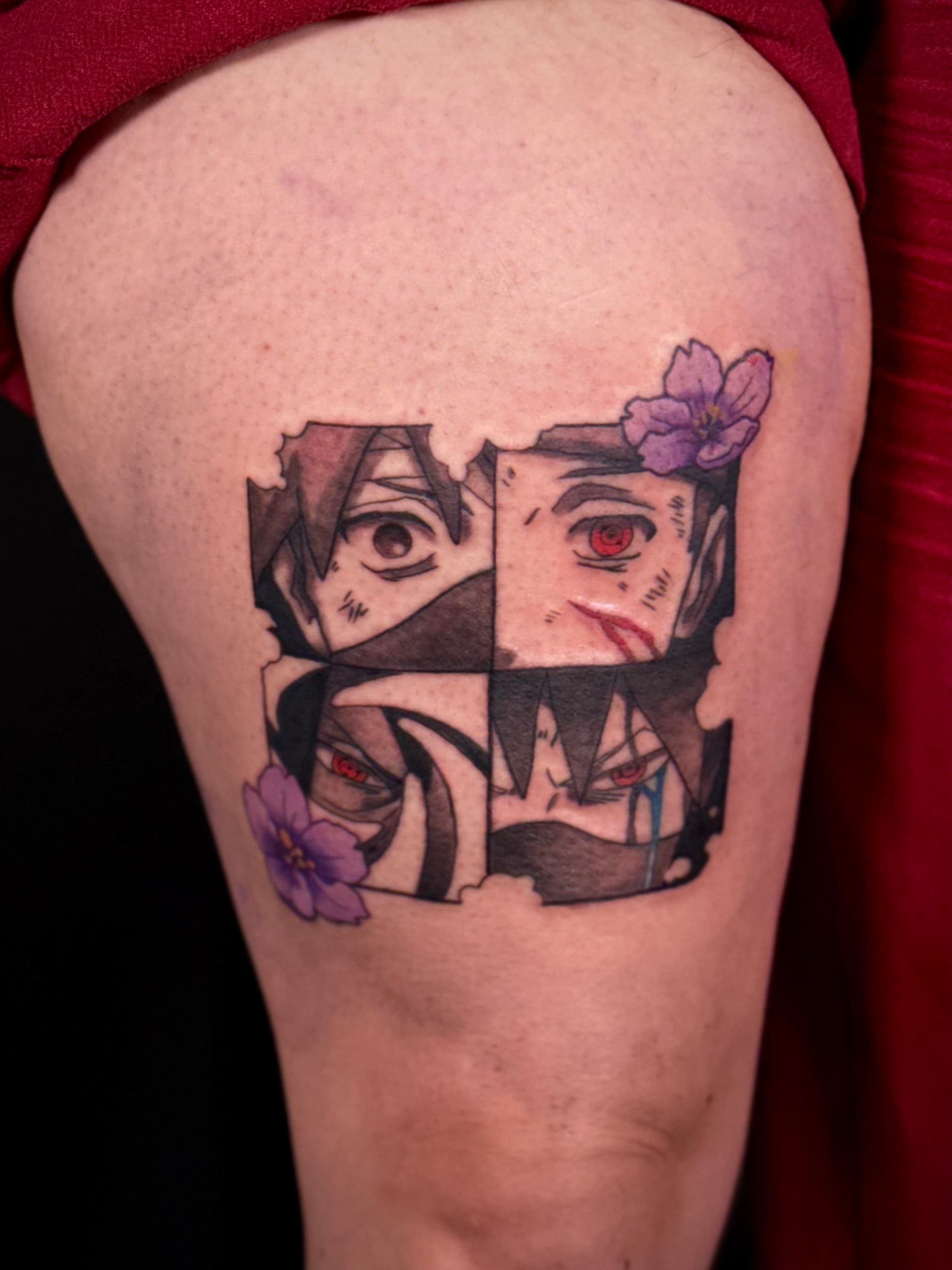Obito & Kakashi Sharingan Manga Tattoo