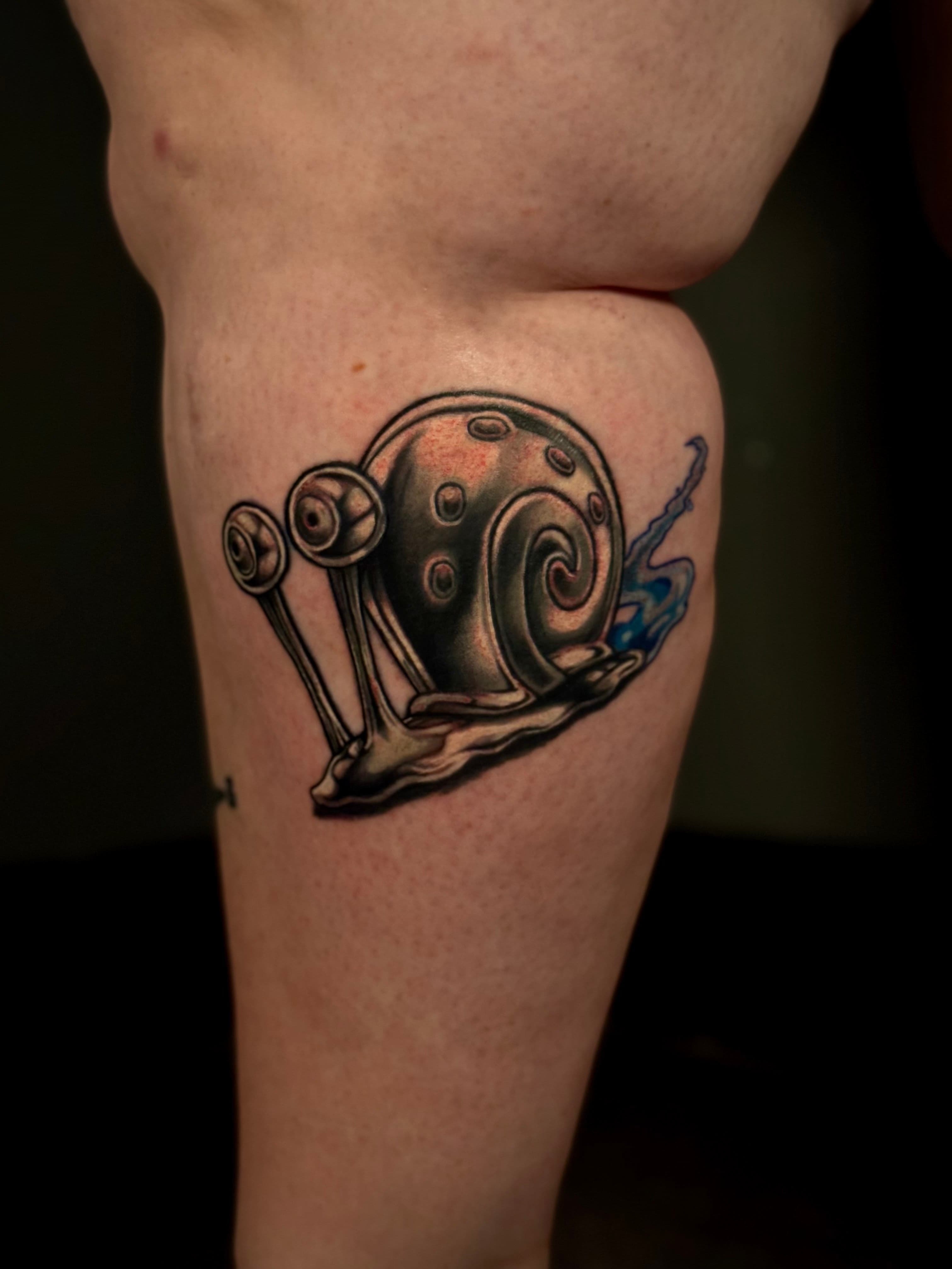 Chrome Gary SpongeBob Tattoo