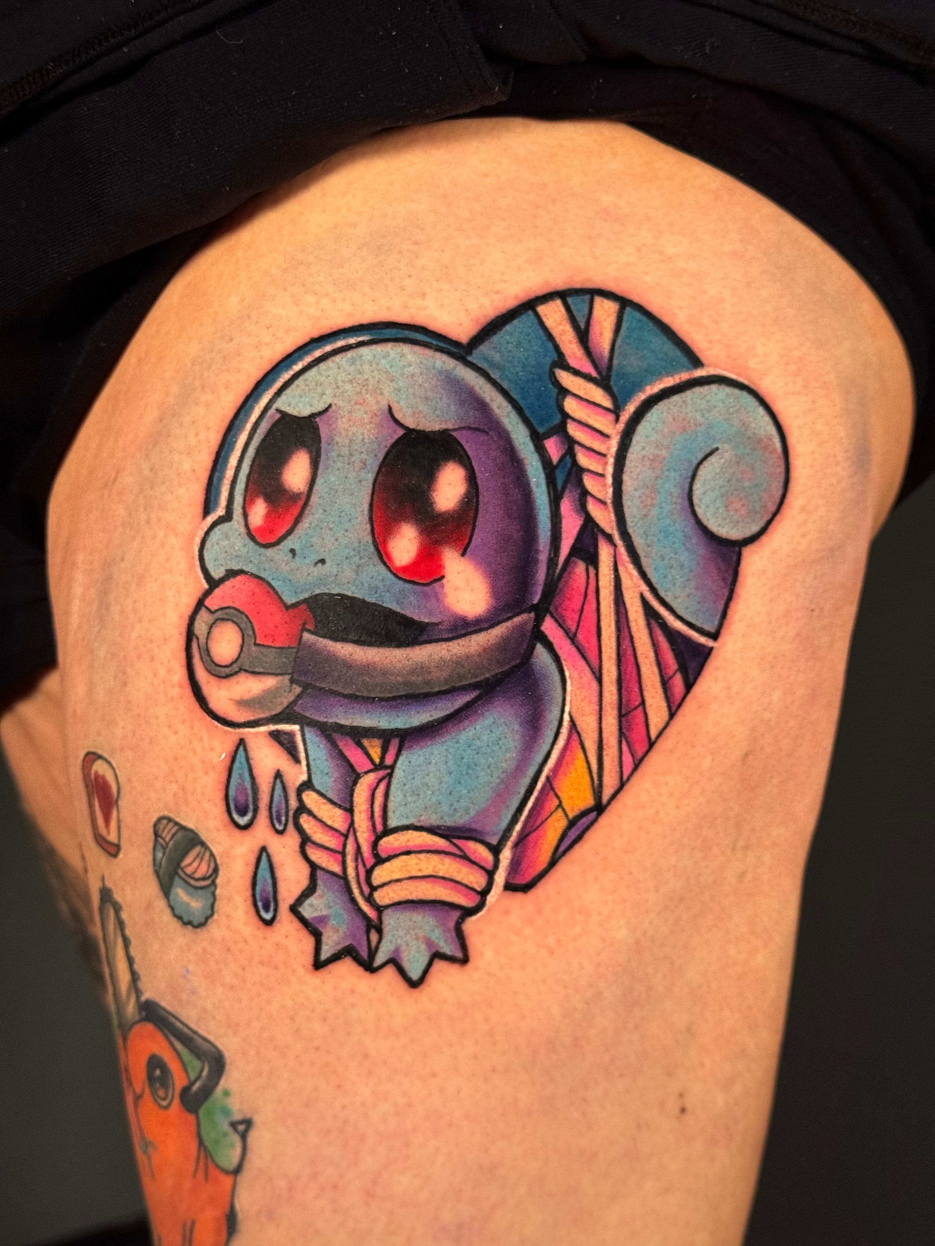 Squirtle Pokémon New School Color Tattoo