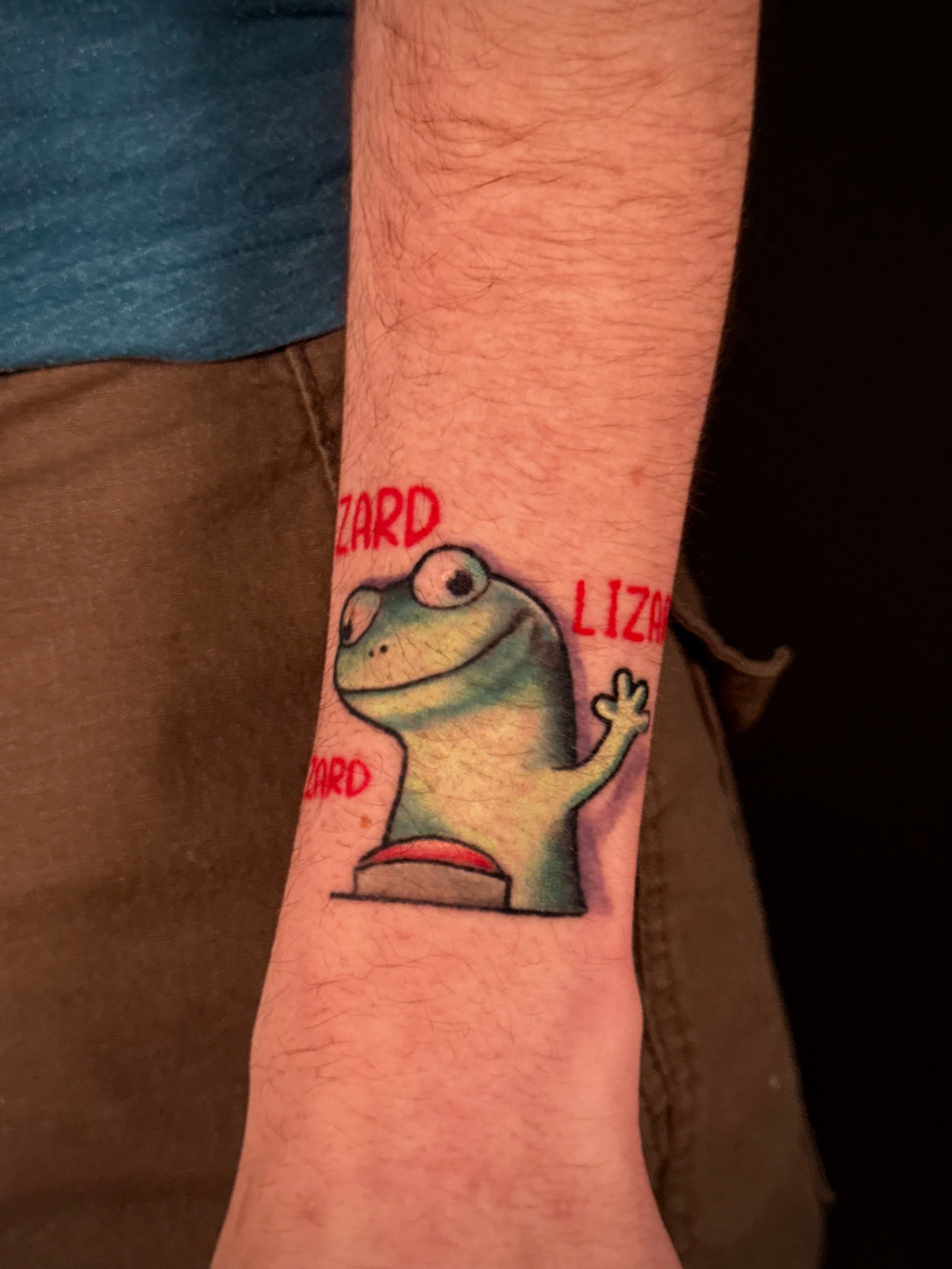 Hopper’s Lizard Color Tattoo