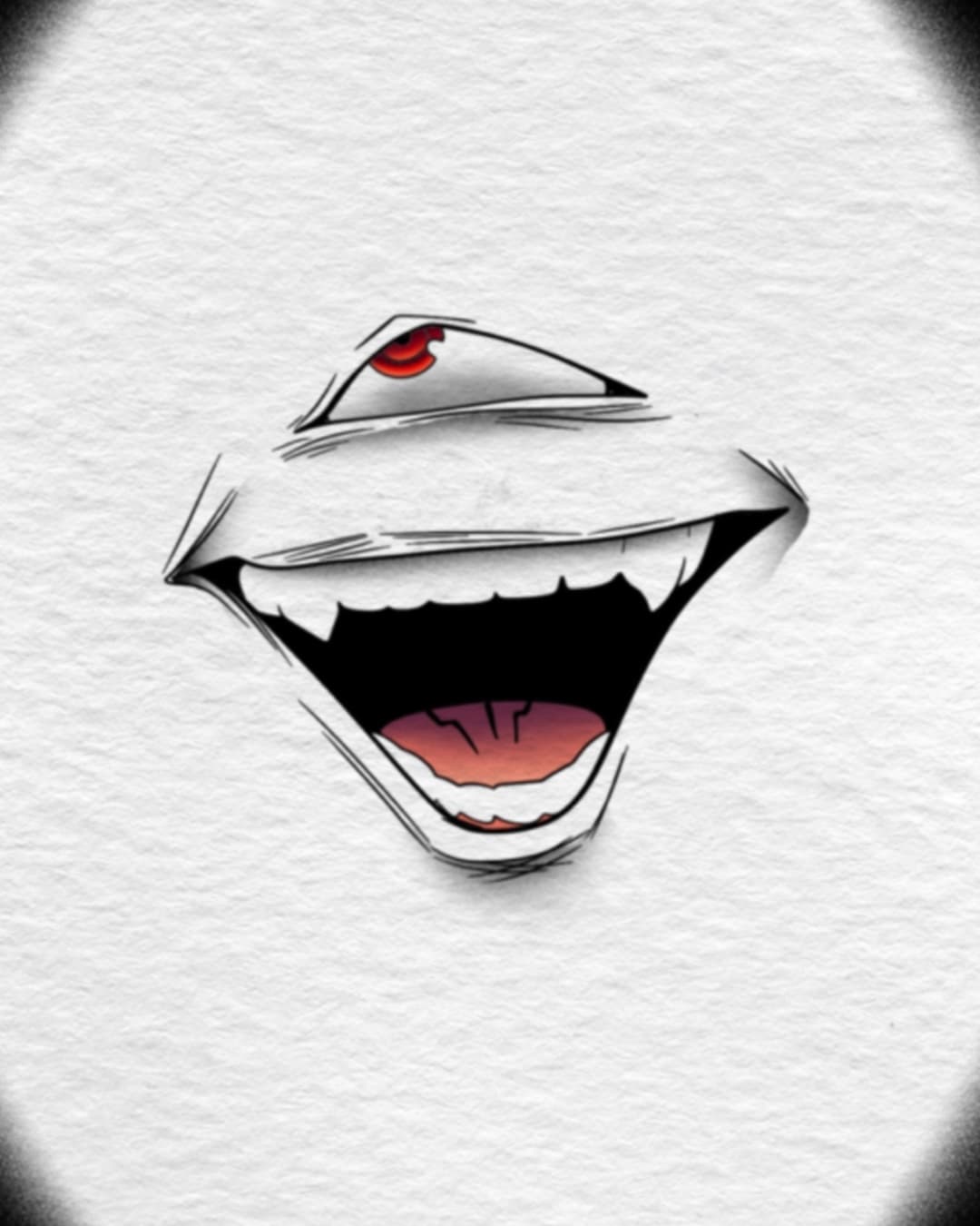 Sukuna Evil Grin Tattoo Flash – Jujutsu Kaisen Minimalist Anime Design