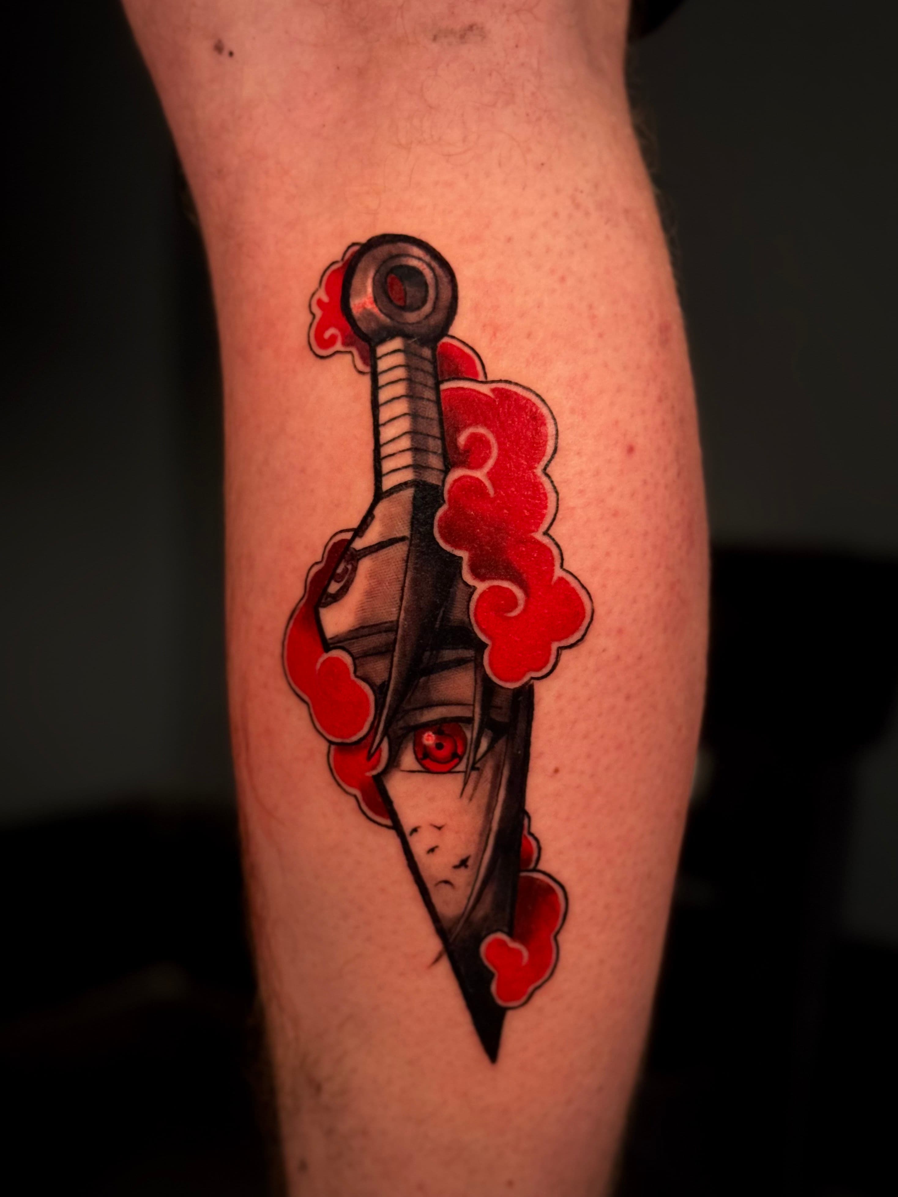 Itachi Uchiha Akatsuki Kunai Tattoo