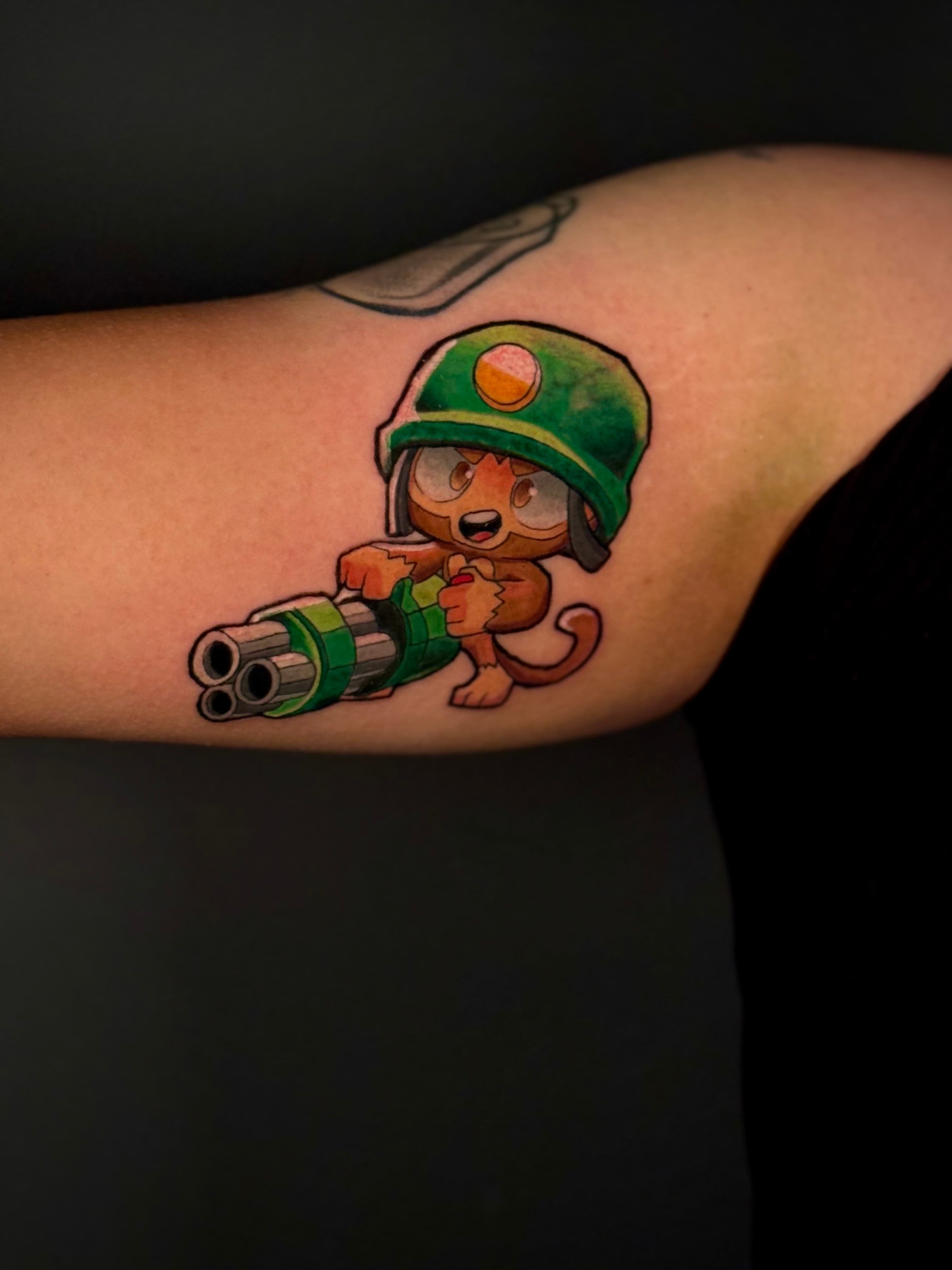 Dartling Gunner Bloons Tower Defense Color Tattoo