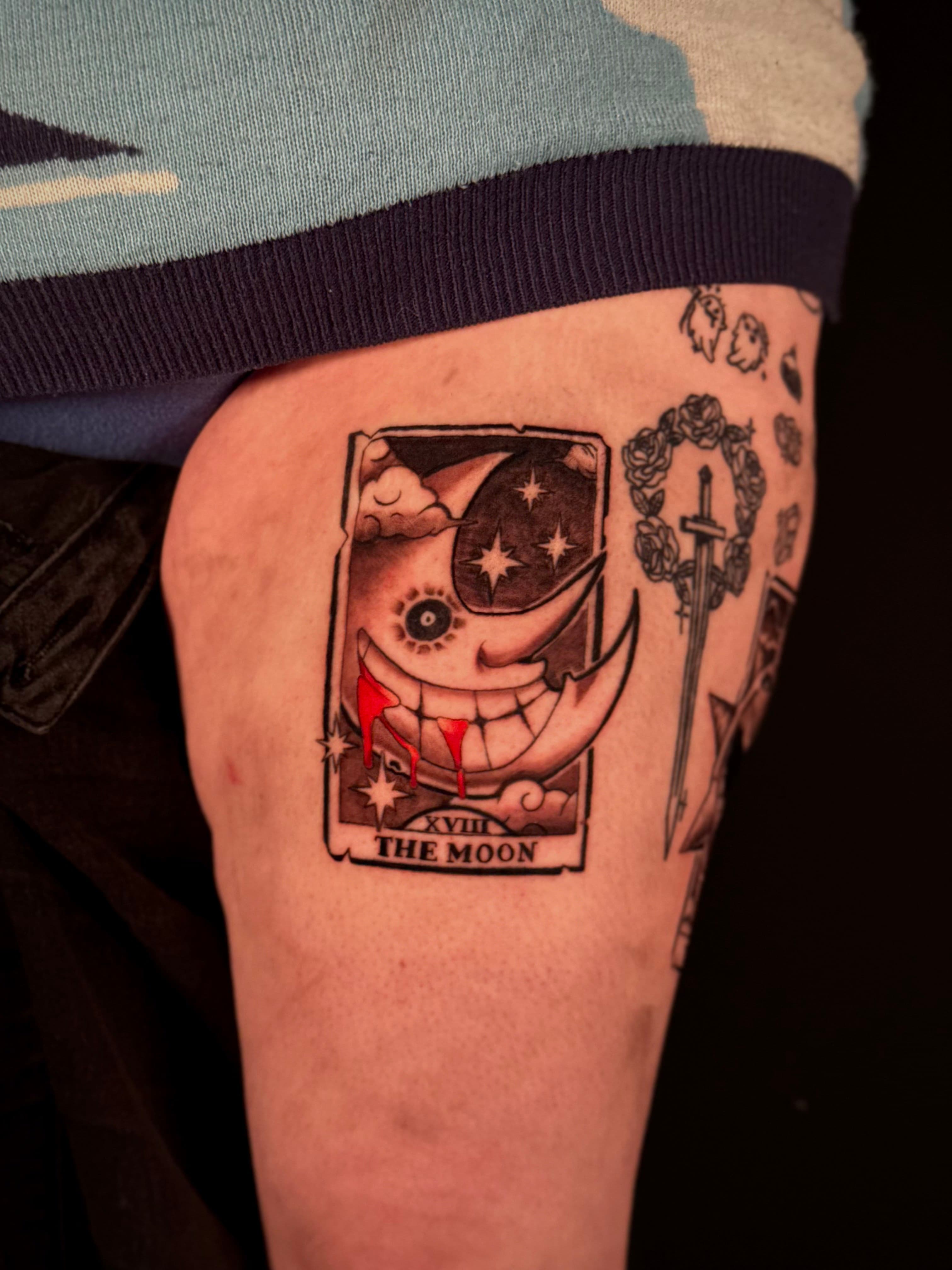 Soul Eater Moon Tarot Card Tattoo