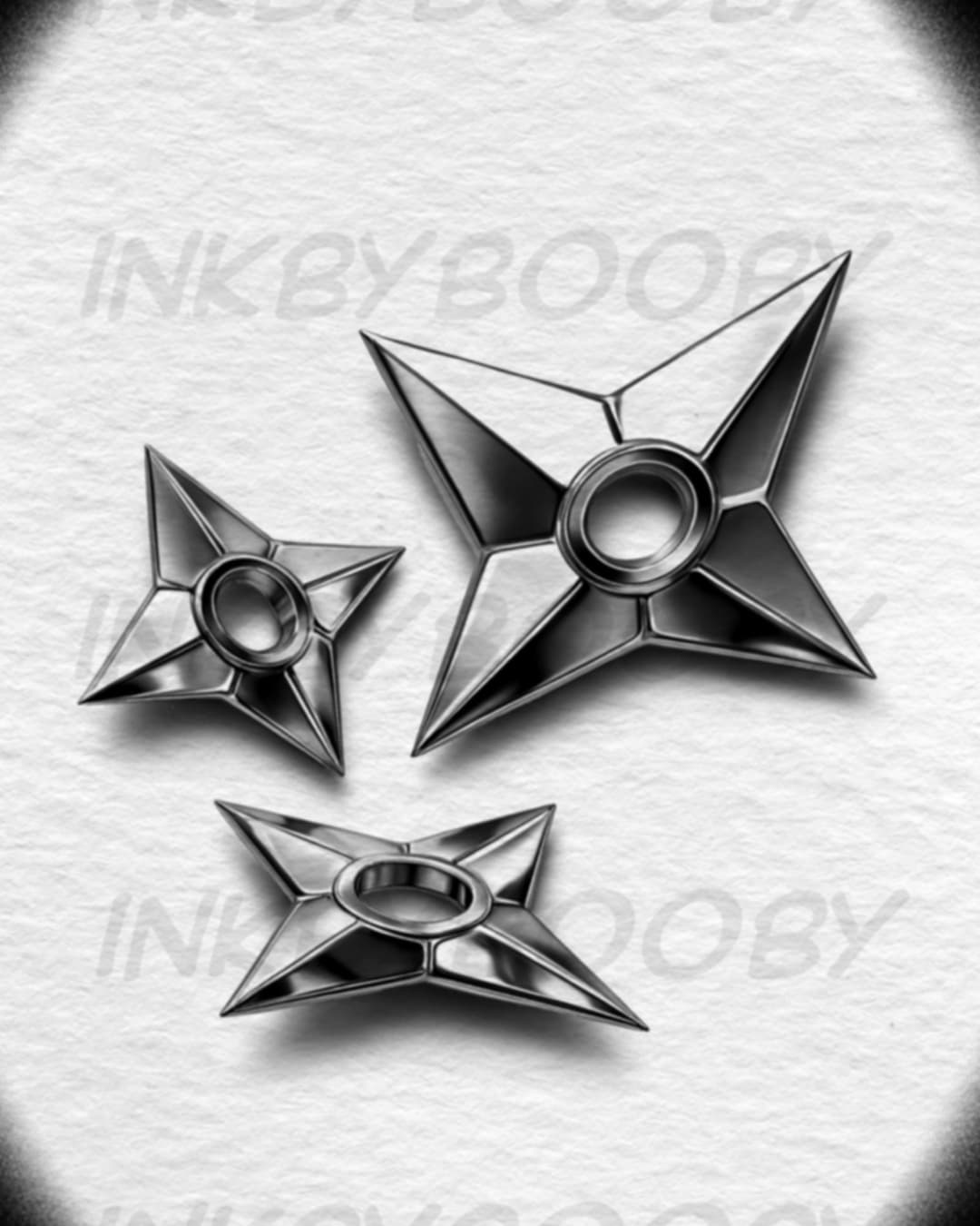 Chrome Shuriken Tattoo Flash – Naruto Ninja Star