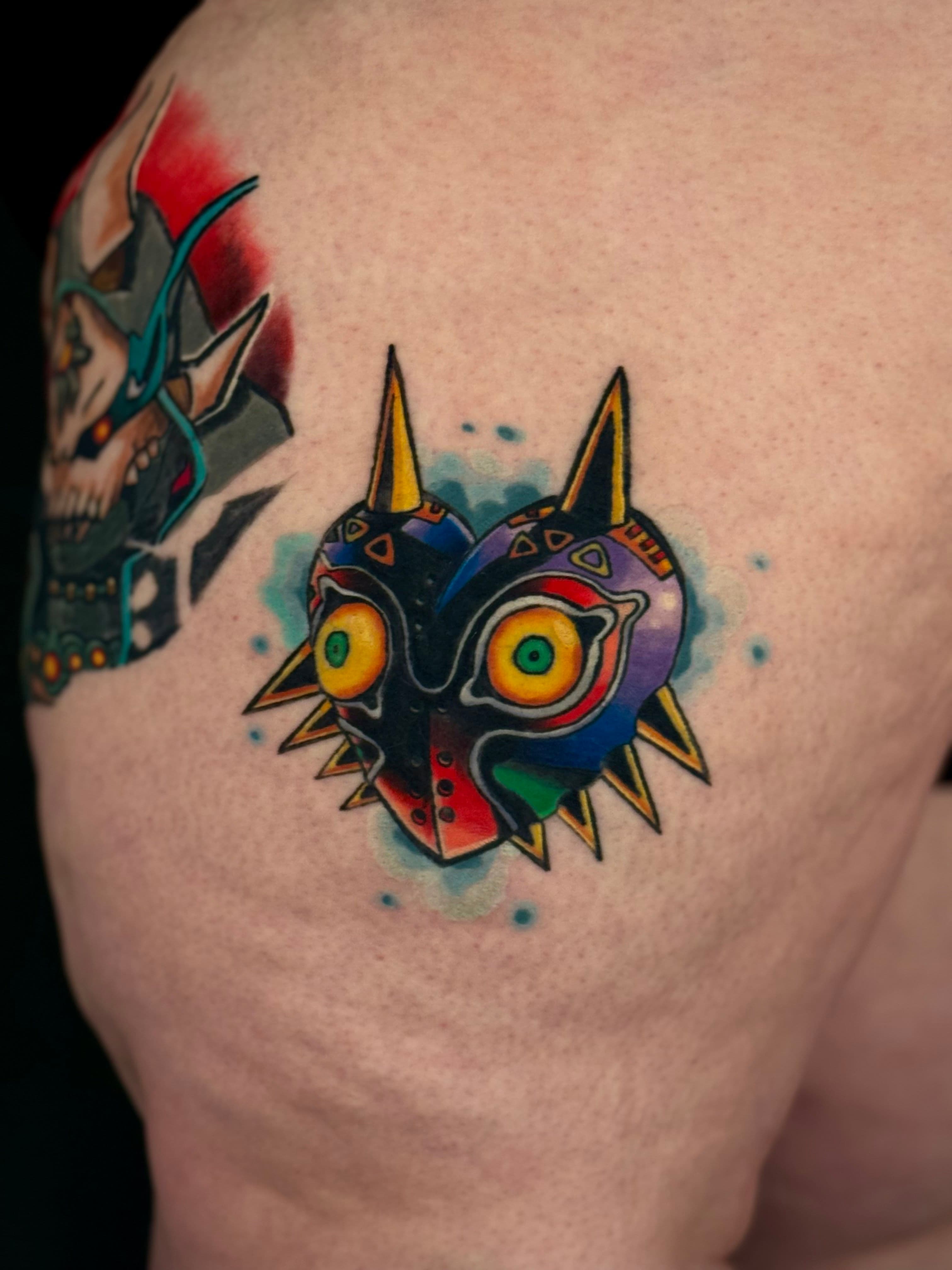 Majora’s Mask Legend of Zelda Color Tattoo