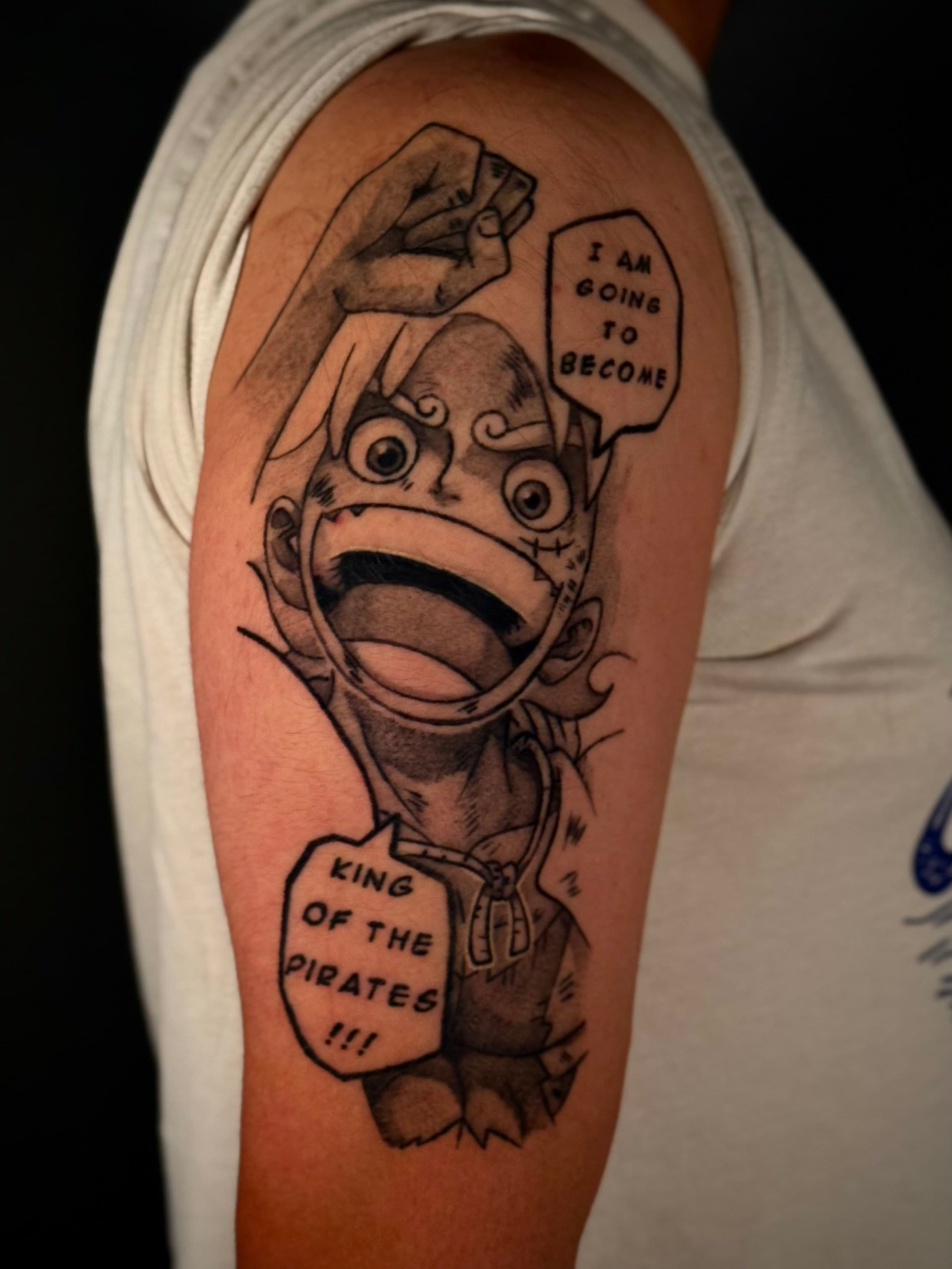 Gear 5 Luffy Manga Tattoo