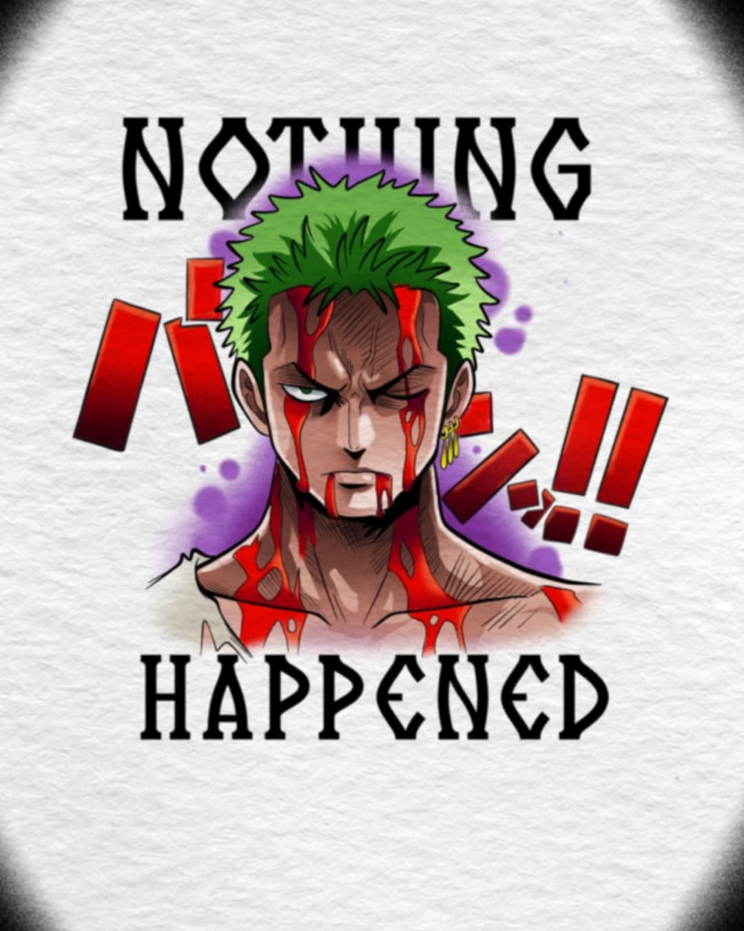 Roronoa Zoro Nothing Happened Tattoo – One Piece
